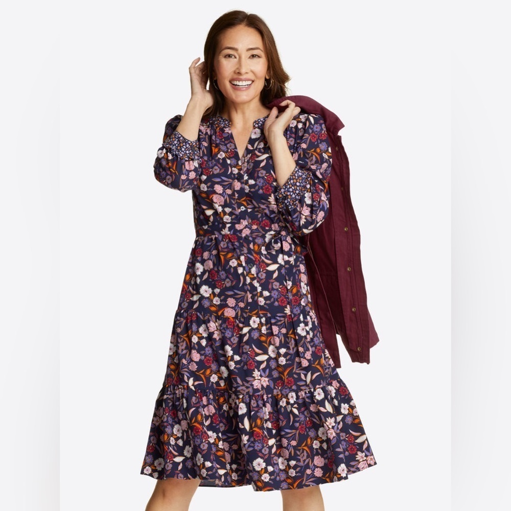 Draper James Loretta Shirtdress In Painterly Floral - Picture 11 of 11
